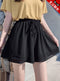 Img 9 - Korean Casual Shorts Women Summer Loose Wide Leg High Waist Slim Look Chiffon Student A-Line Bermuda Shorts