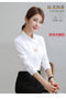 Img 8 - Cotton Long Sleeved White Blue Korean Slimming Outdoor Women Shirt Uniform Formal Blouse