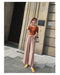 IMG 121 of Ice Silk Knitted Wide Leg Pants Women Vintage Minimalist Lace High Waist Loose Cozy Casual Pants