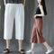 Img 3 - Cotton Cropped Pants Women Summer Blend Art Plus Size Loose Wide Leg Straight Casual Hot