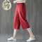 Img 1 - Cotton Cropped Pants Women Summer Blend Art Plus Size Loose Wide Leg Straight Casual Hot