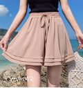Img 1 - Korean Casual Shorts Women Summer Loose Wide Leg High Waist Slim Look Chiffon Student A-Line Bermuda Shorts