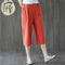 Img 9 - Cotton Cropped Pants Women Summer Blend Art Plus Size Loose Wide Leg Straight Casual Hot