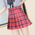 Img 9 - Pleated Women Summer Student Korean High Waist A-Line Plus Size Chequered Skirt