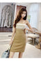 Img 6 - Striped Dress Korean Women Tube Strap Summer Elegant Slim Look Knitted Hip Flattering Dress