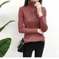 Hong Kong Sweater Women Half-Height Collar Minimalist Matching Knitted Matching Long Sleeved Thick Slim Look Outerwear