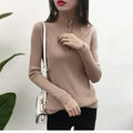 Hong Kong Sweater Women Half-Height Collar Minimalist Matching Knitted Matching Long Sleeved Thick Slim Look Outerwear