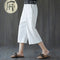 Img 6 - Cotton Cropped Pants Women Summer Blend Art Plus Size Loose Wide Leg Straight Casual Hot