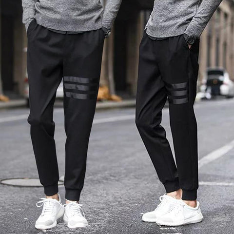 Men Casual Pants Summer Slim Fit Korean Trendy Sporty Harem Look Thin Jogger Ankle-Length Pants