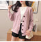IMG 112 of Korean Puff Sleeves V-Neck Sweater Cardigan Women Loose Lazy Solid Colored Outerwear