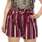 Img 2 - Plus Size Women Summer Striped Color-Matching Belt Loose All-Matching Casual Shorts