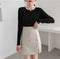 IMG 112 of Korean Button Sweater Women Round-Neck Under Slim Look Tops Undershirt Outerwear