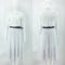 Img 8 - Summer Inspired White Lapel Long Sleeved Shirt Vintage Ruffle Collar Pleated Dress Sets Women