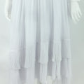 IMG 108 of Summer Inspired White Lapel Long Sleeved Shirt Vintage Ruffle Collar Pleated Dress Sets Women Skirt