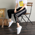 Img 3 - Summer Sporty Women Thin Loose Jogger Lantern Wide Leg Casual Ankle-Length Pants