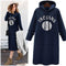 Plus Size Europe Thick Sweatshirt Women Loose Hooded Long Dress Outerwear