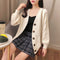 Img 2 - Korean Puff Sleeves V-Neck Sweater Cardigan Women Loose Lazy Solid Colored