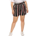 IMG 115 of Plus Size Women Summer Striped Color-Matching Belt Loose All-Matching Casual Shorts