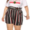 IMG 118 of Plus Size Women Summer Striped Color-Matching Belt Loose All-Matching Casual Shorts