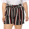 Img 6 - Plus Size Women Summer Striped Color-Matching Belt Loose All-Matching Casual Shorts