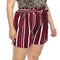 IMG 111 of Plus Size Women Summer Striped Color-Matching Belt Loose All-Matching Casual Shorts