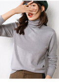 IMG 126 of Women Undershirt Korean Solid Colored Turtleneck Long Sleeved Knitted Short High Collar Sweater Outerwear