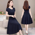 Summer Plus Size Women Mid-Length Lace All-Matching Loose Slim-Look A-Line Dress