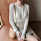 IMG 105 of Korean Button Sweater Women Round-Neck Under Slim Look Tops Undershirt Outerwear