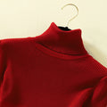 IMG 130 of Under Sweater Women High Collar Long Sleeved Knitted Solid Colored Minimalist Undershirt Slim Look Tops Outerwear