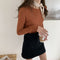 IMG 137 of insSolid Colored Minimalist Lazy Folded Knitted Undershirt Sweater Women Korean Student All-Matching Under Outerwear