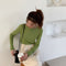 IMG 110 of insSolid Colored Minimalist Lazy Folded Knitted Undershirt Sweater Women Korean Student All-Matching Under Outerwear