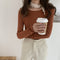 IMG 138 of insSolid Colored Minimalist Lazy Folded Knitted Undershirt Sweater Women Korean Student All-Matching Under Outerwear