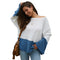 Img 2 - Original Design Color-Matching Spliced Long Sleeved Loose Knitted Sweater