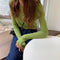 insSolid Colored Minimalist Lazy Folded Knitted Matching Sweater Women Korean Student All-Matching Outerwear