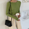 IMG 113 of insSolid Colored Minimalist Lazy Folded Knitted Undershirt Sweater Women Korean Student All-Matching Under Outerwear