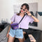 IMG 105 of Women Korean Solid Colored All-Matching Loose V-Neck Short Feminine Bare Belly Sleeve T-Shirt Slim Look Student Tops T-Shirt