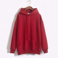 IMG 111 of Korean Solid Colored Loose Hooded Sweatshirt Long Sleeved Tops Girlfriends Trendy Women Outerwear