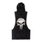 Muscle Fitness Men Jogging Sporty Tank Top Cotton Trendy Printed Plus Size Round-Neck Hooded Sleeveless T-Shirt Tank Top