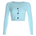 Img 4 - Europe Trendy Women V-Neck Blue Sweater Cardigan