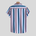 Img 2 - Summer Popular Europe Trendy Short Sleeve Lapel Shirt Striped Loose