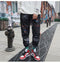 IMG 123 of Trendy Graffiti Casual Pants Men Korean Couple Loose Ankle-Length Hip-Hop ins Sporty Jogger Pants
