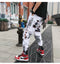 IMG 143 of Trendy Graffiti Casual Pants Men Korean Couple Loose Ankle-Length Hip-Hop ins Sporty Jogger Pants