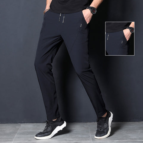 Img 2 - Summer Men Pants Korean Slim Look Black Young Long Quick-Drying Sporty Casual Trendy Pants