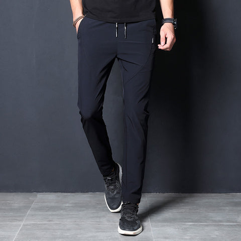 Img 14 - Summer Men Pants Korean Slim Look Black Young Long Quick-Drying Sporty Casual Trendy Pants