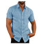 Img 1 - Popular Summer Solid Colored Short Sleeve Button Men Line Shirt Men Shirt