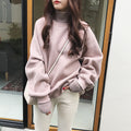 Img 2 - insPopular Women Thick Sweatshirt Long Sleeved High Collar False Two-Piece Sweater