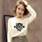 Long Sleeved T-Shirt Matching Women White Round-Neck Student Loose Tops ins Outerwear