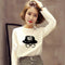 Long Sleeved T-Shirt Matching Women White Round-Neck Student Loose Tops ins Outerwear