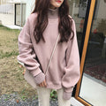 Img 1 - insPopular Women Thick Sweatshirt Long Sleeved High Collar False Two-Piece Sweater