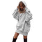 Europe Popular Women Solid Colored Hooded Loose Long Sleeved Thick Sweatshirt Outerwear